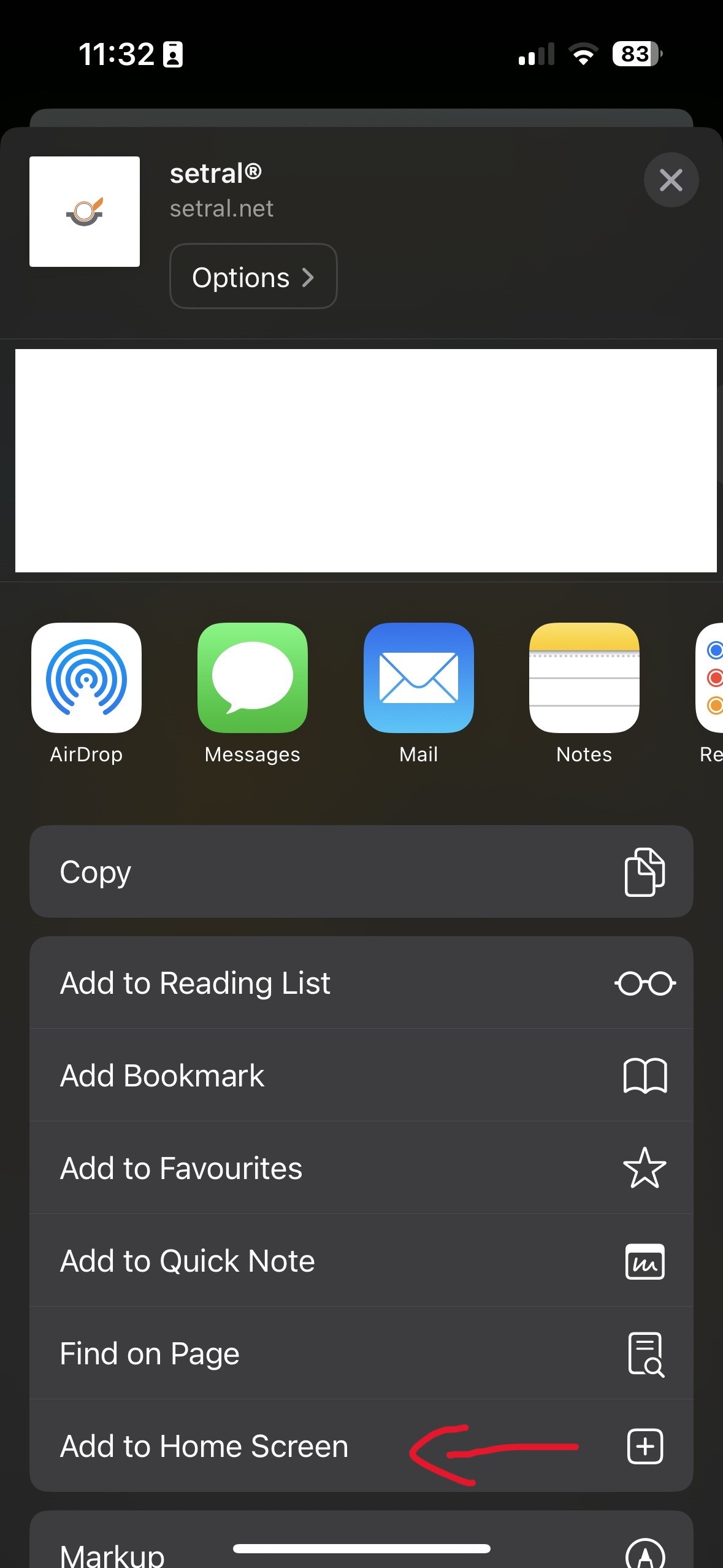 setral pwa download pop-up